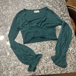 Forest green long sleeve top